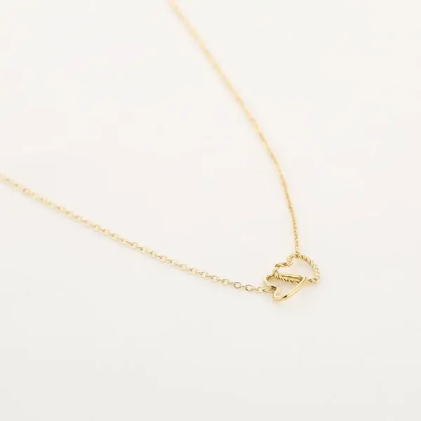 twisted heart ketting goud