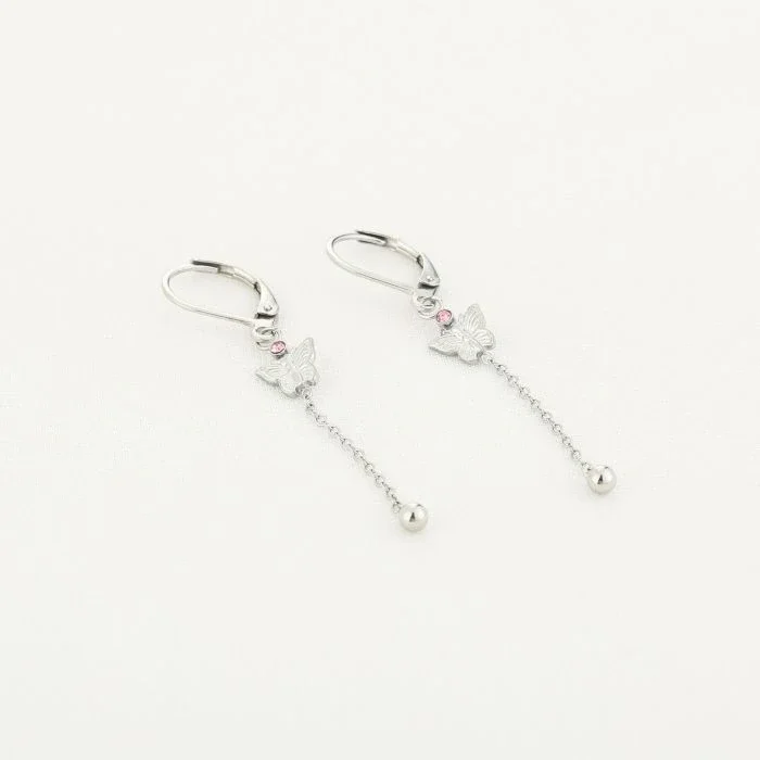 elegante vlinder oorbellen zilver