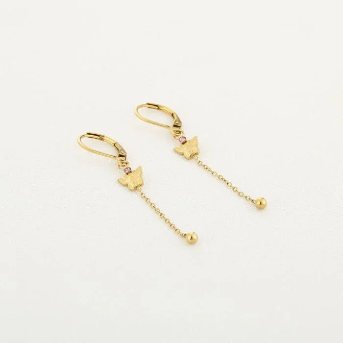 elegante vlinder oorbellen goud