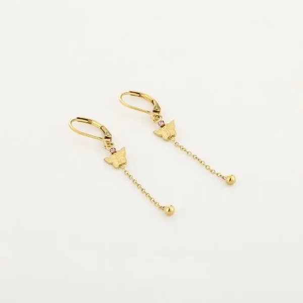 elegante vlinder oorbellen goud