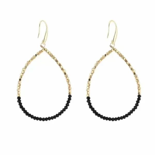teardrop oorbellen zwart