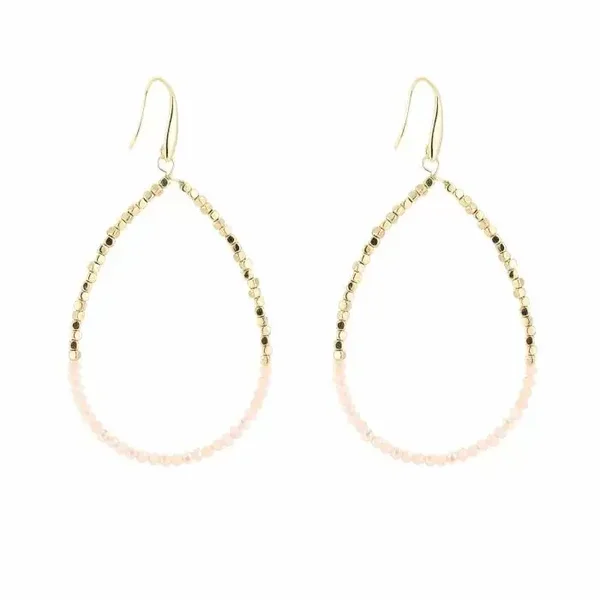 teardrop oorbellen beige