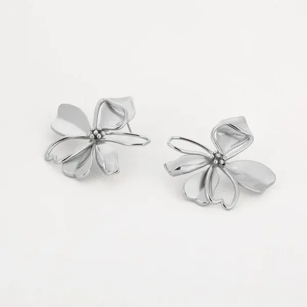 flower oorbellen zilver