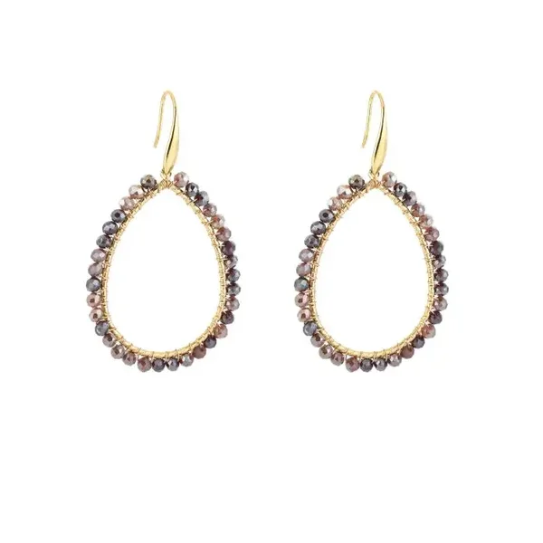 drop beaded oorbellen paars mix
