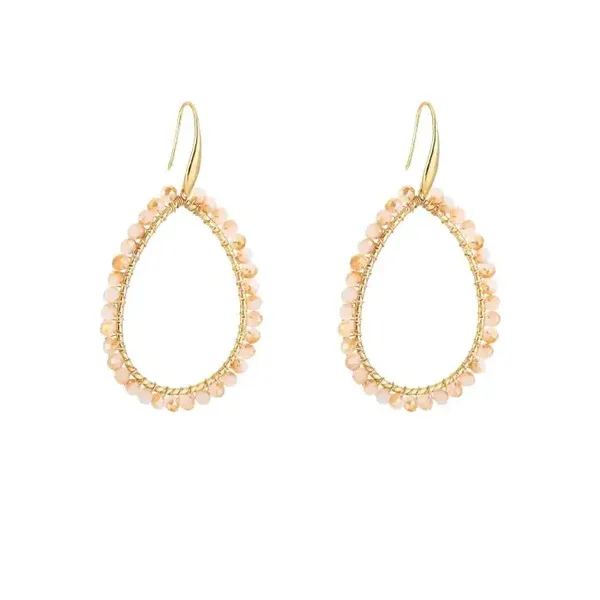 drop beaded oorbellen bordeaux