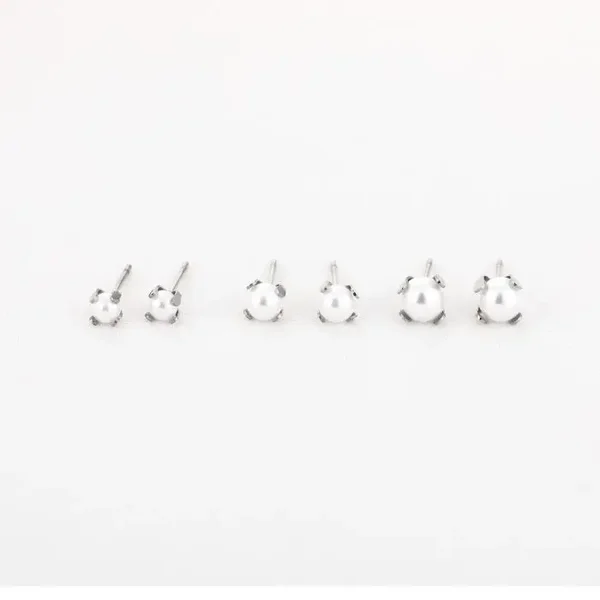 parel stud oorknopje set zilver