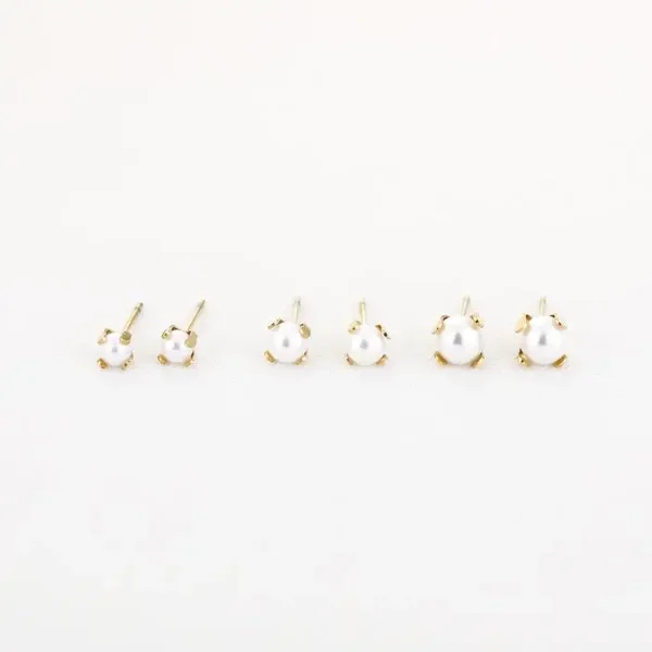 parel stud oorknopje set goud