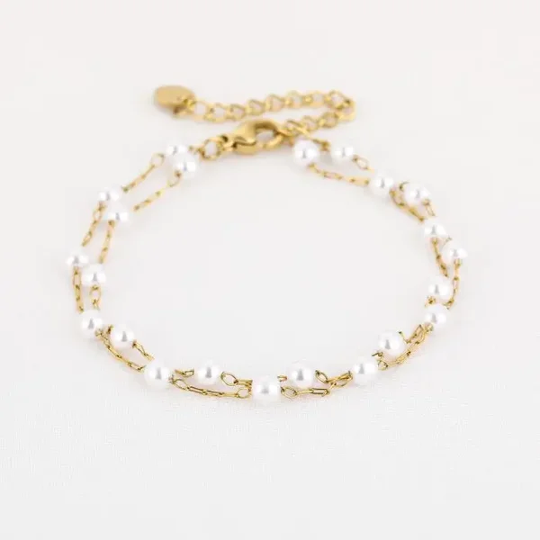 pareltjes armband goud
