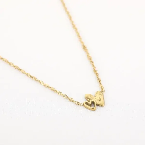 dubbele hart ketting goud