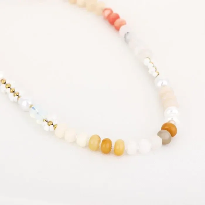 sunset kralenketting beige