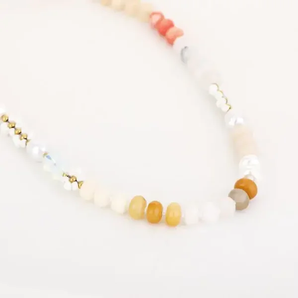 sunset kralenketting beige