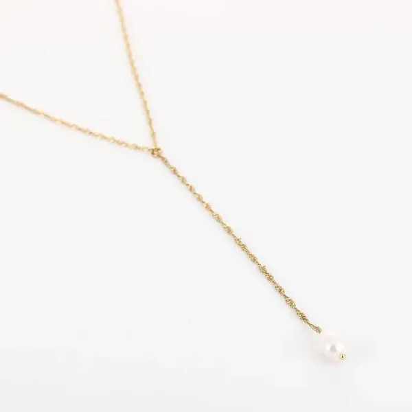 Y ketting parel goud