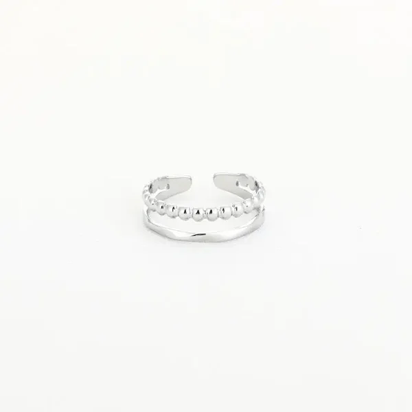 shiny beads ring zilver