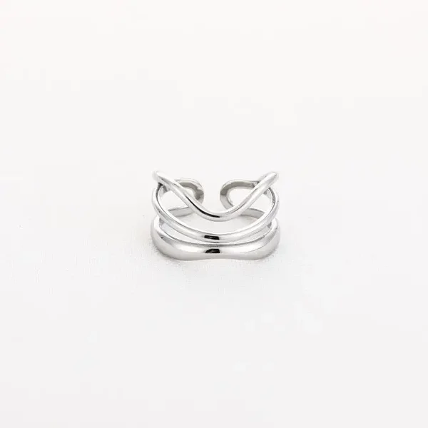 wave lines ring zilver