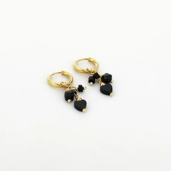 charm oorbellen zwart