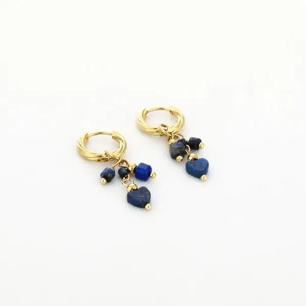 charm oorbellen navy