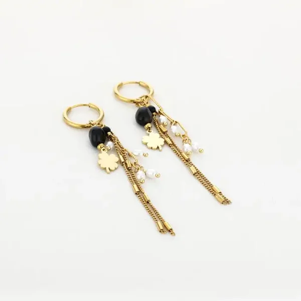 beads oorbellen black