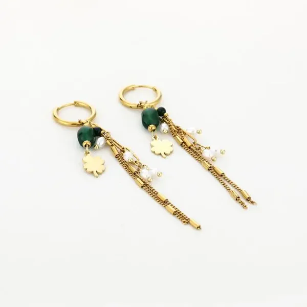 beads oorbellen green