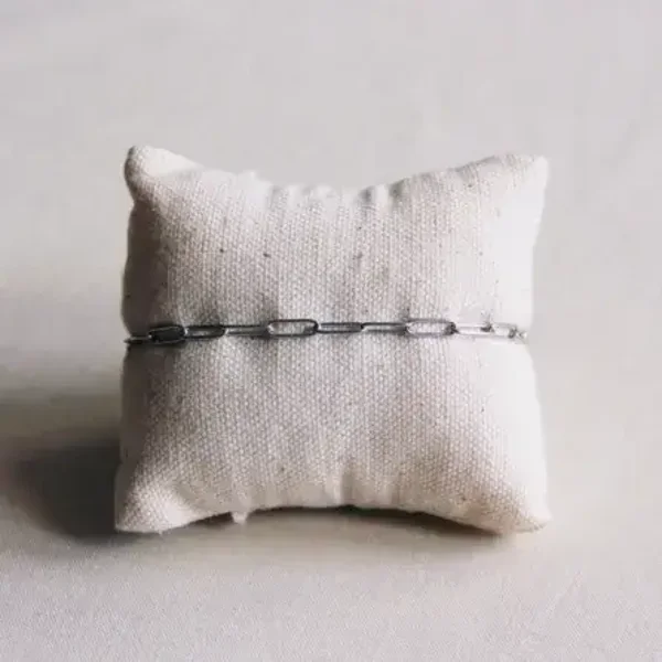 stalen D-chain armband - zilver