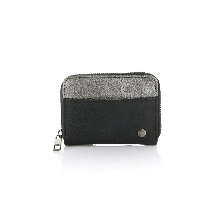 portemonnee klein metallic zwart