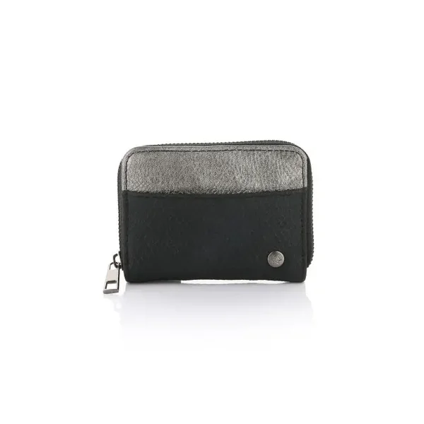 portemonnee klein metallic zwart