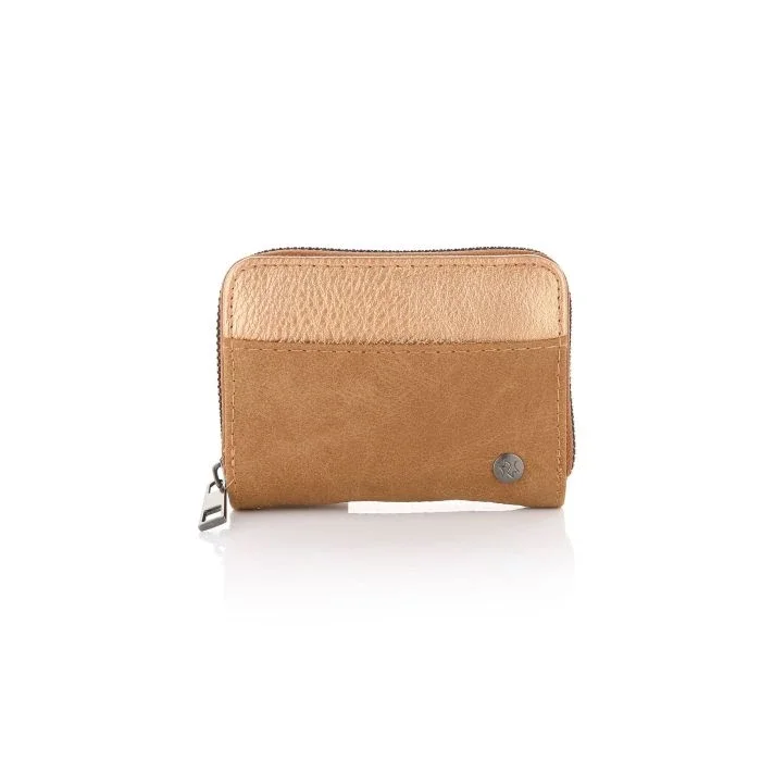 portemonnee klein metallic bruin