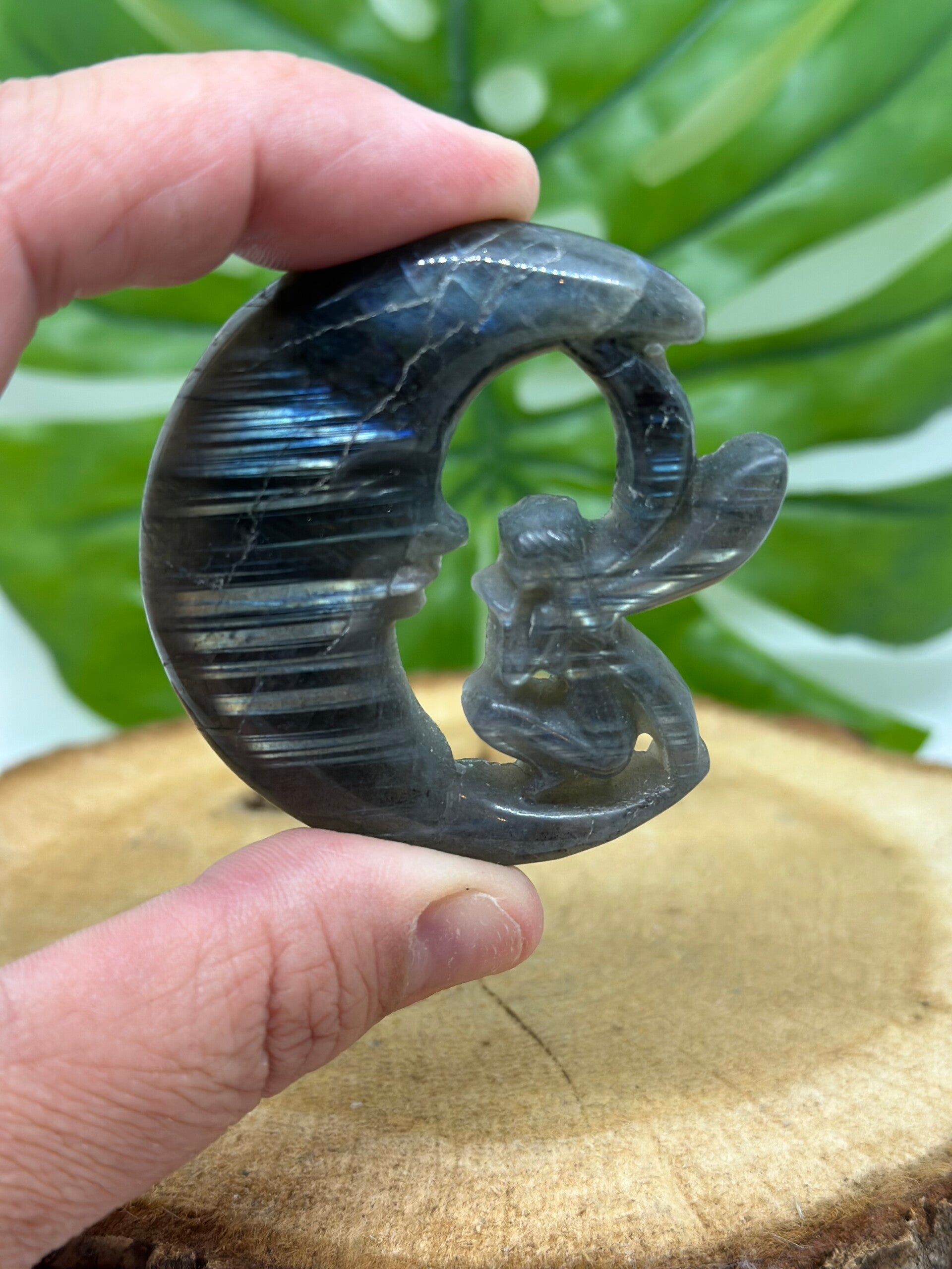 Labradoriet maan met engel