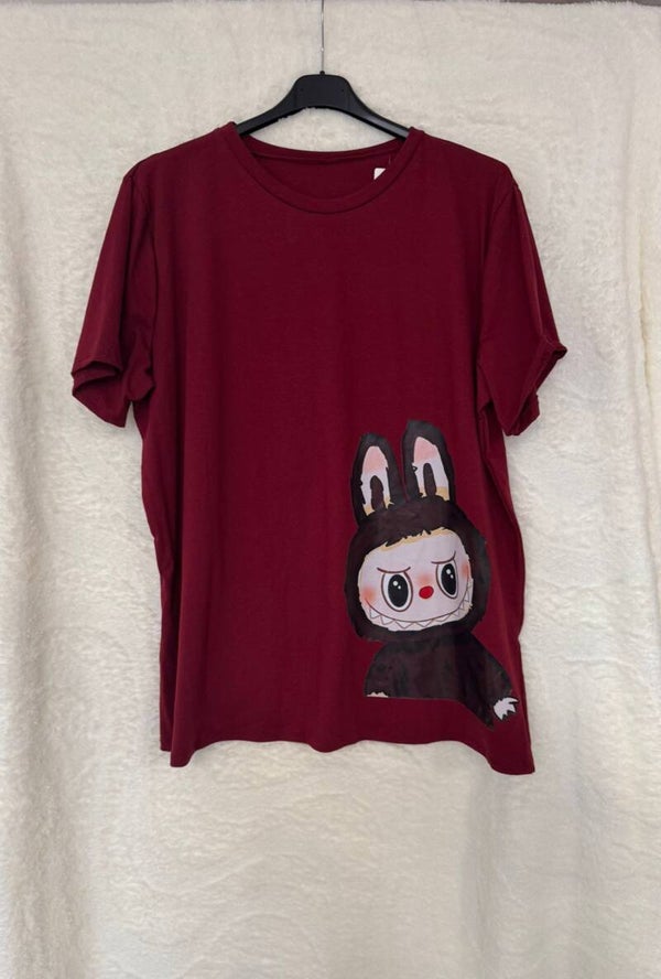 Labubu shirt bordeau