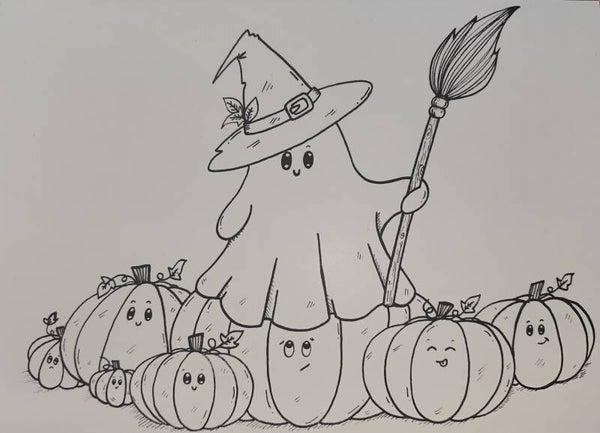 Fantôme et citrouilles