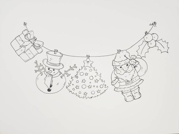 "Guirlande de Noël" à colorier ou à peindre