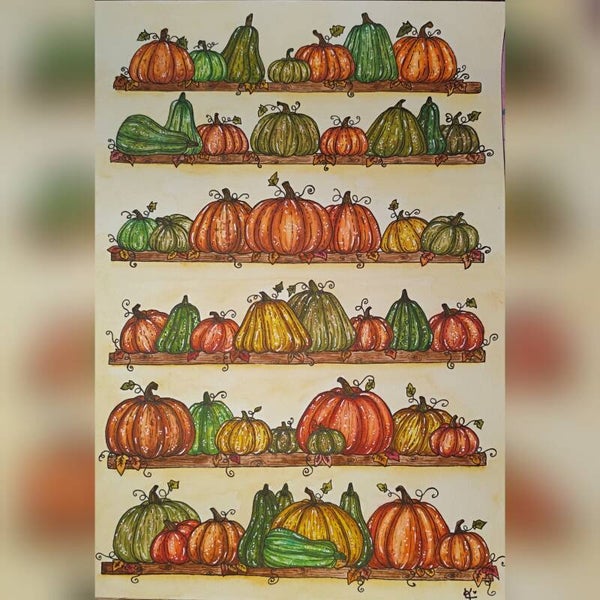 "L'étagère de citrouilles"