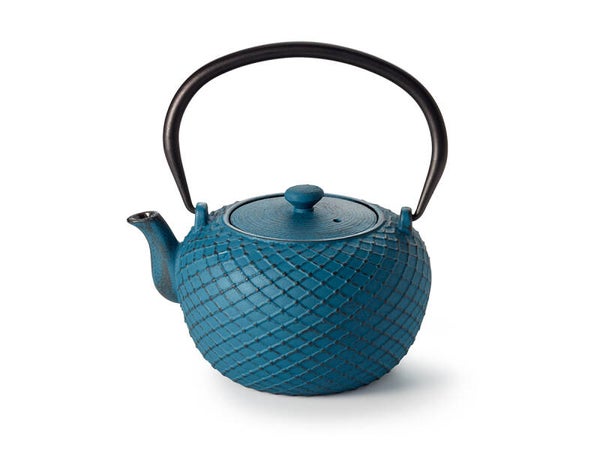 Teapot "Wing" ironware, blue-black 800 ml