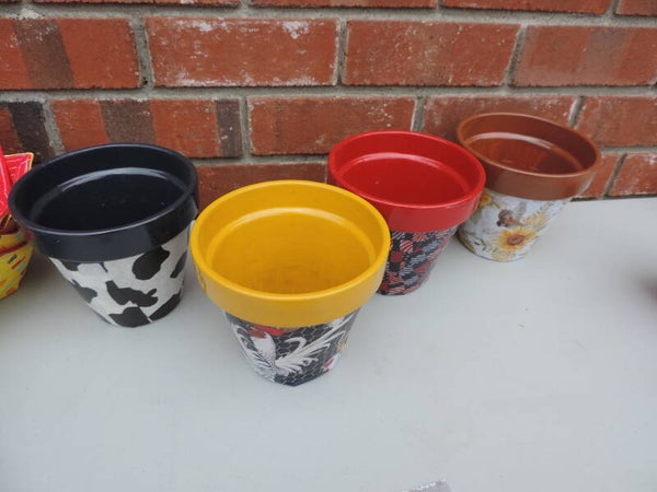 #2- Decorated Flower Pots Med