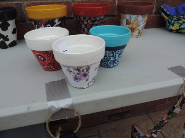 #2A Small Decorated Flower Pots