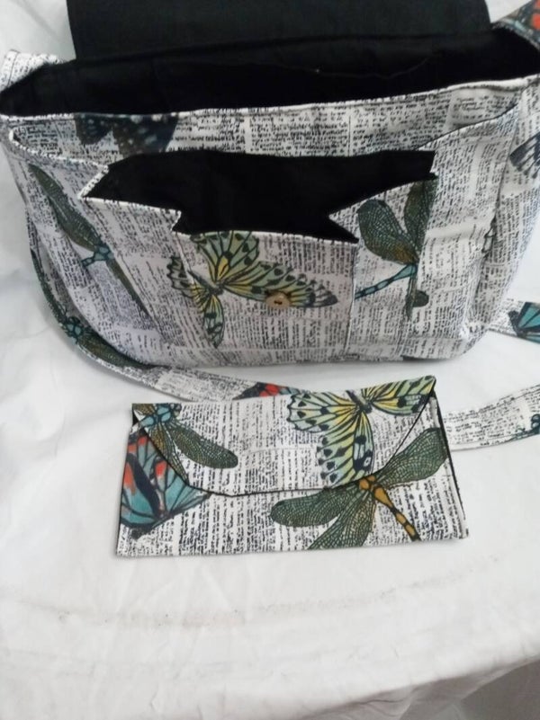 Handbag with long shoulder strap