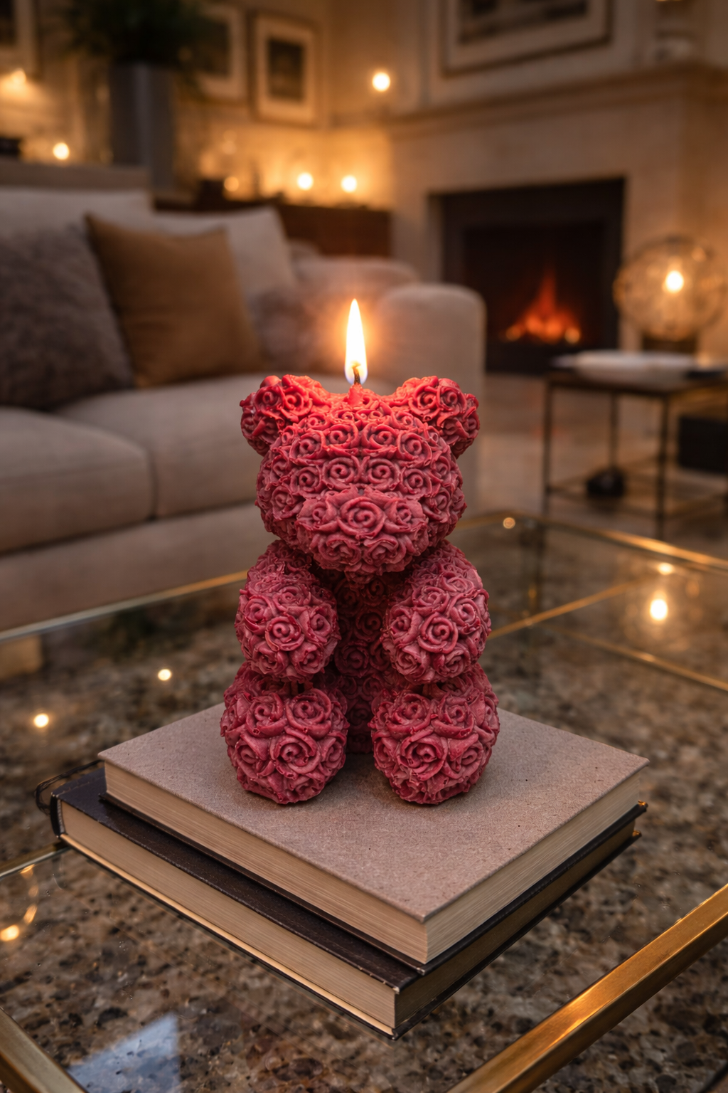 Standkerze „Rosenbärchen“