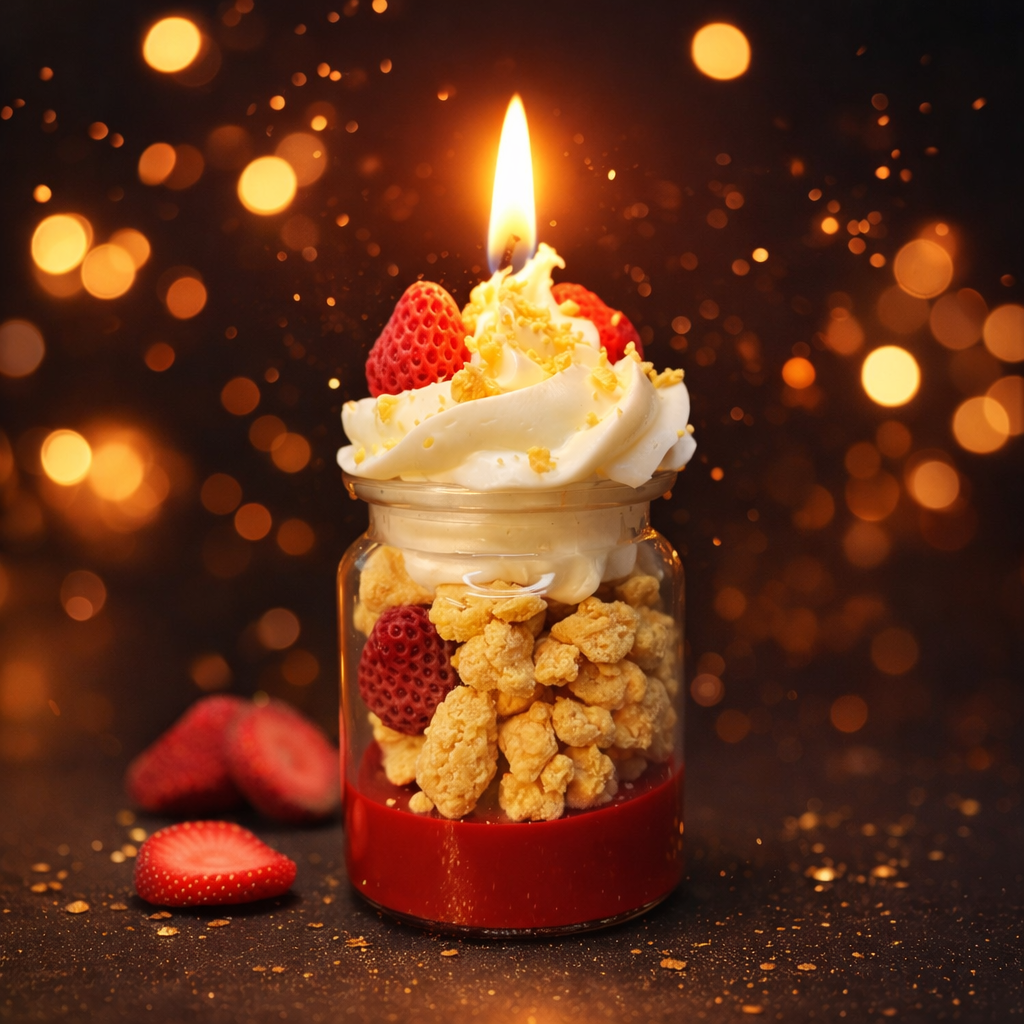 Strawberry Crumble Kerze