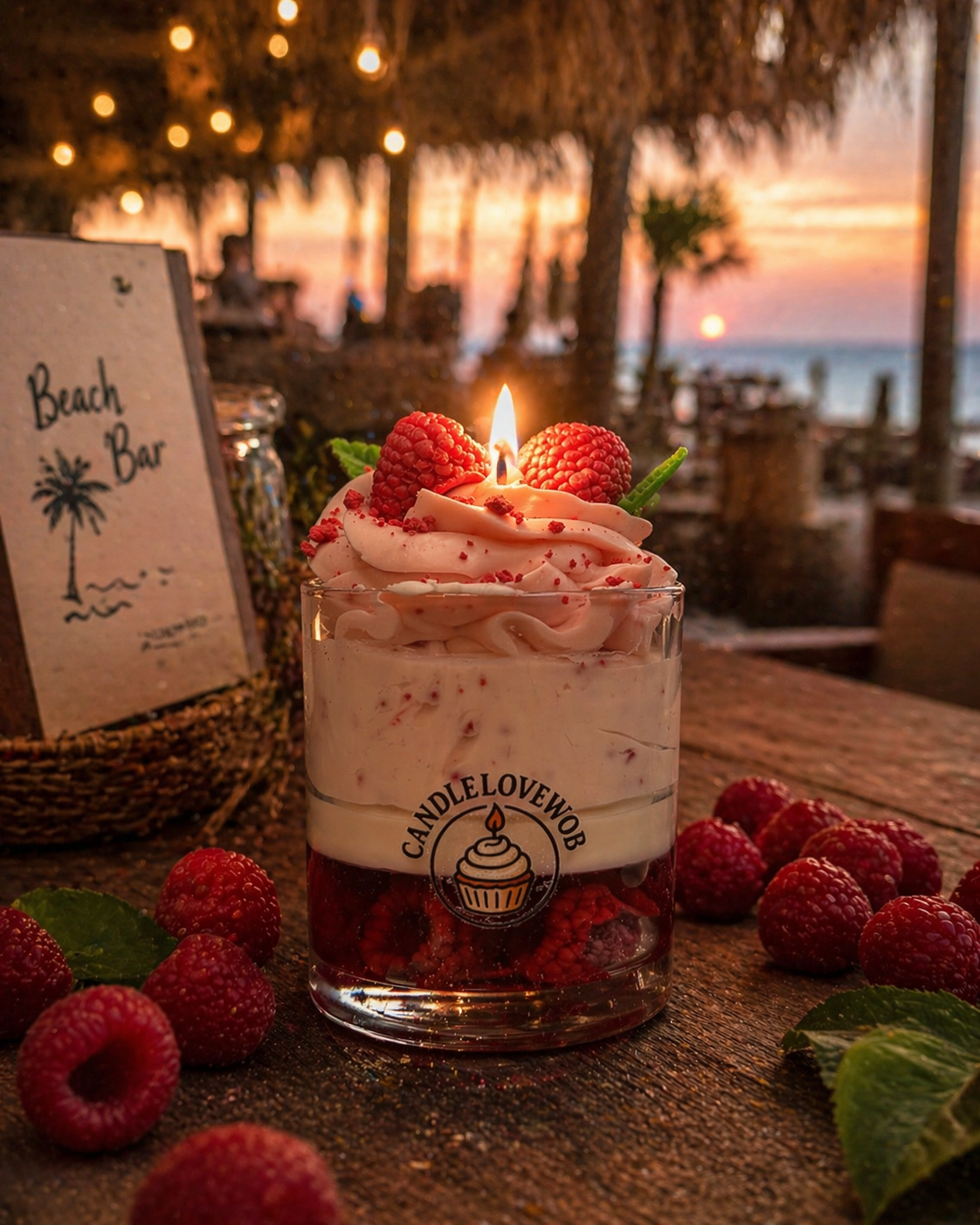 Himbeer Traum Dessertkerze