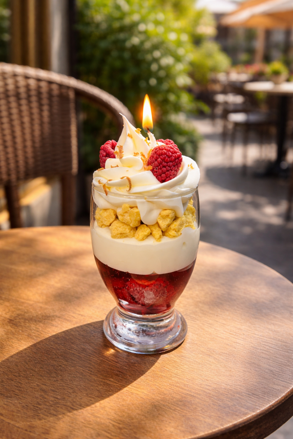 Himbeer Dessertkerze