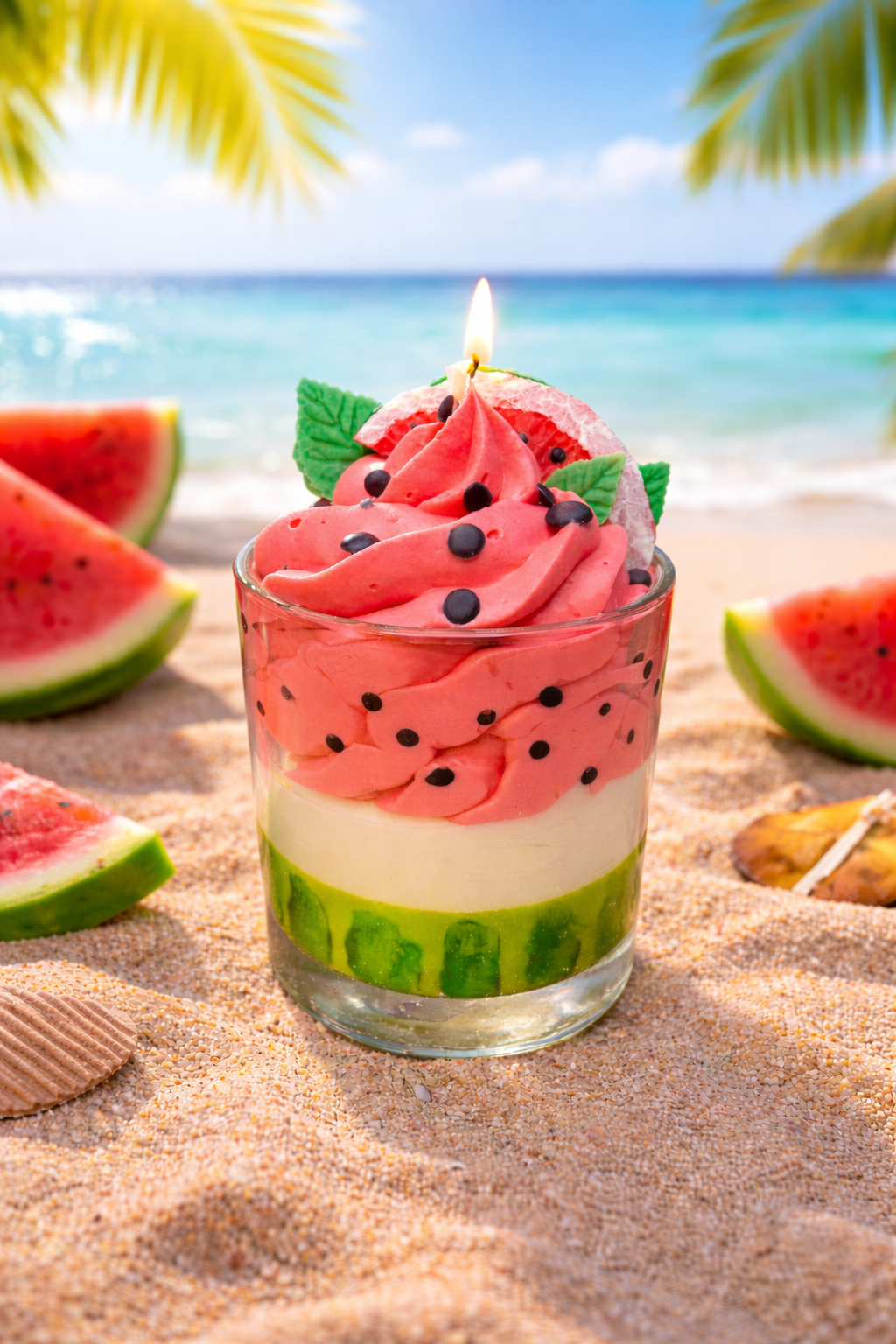 Wassermelonen Dessertkerze