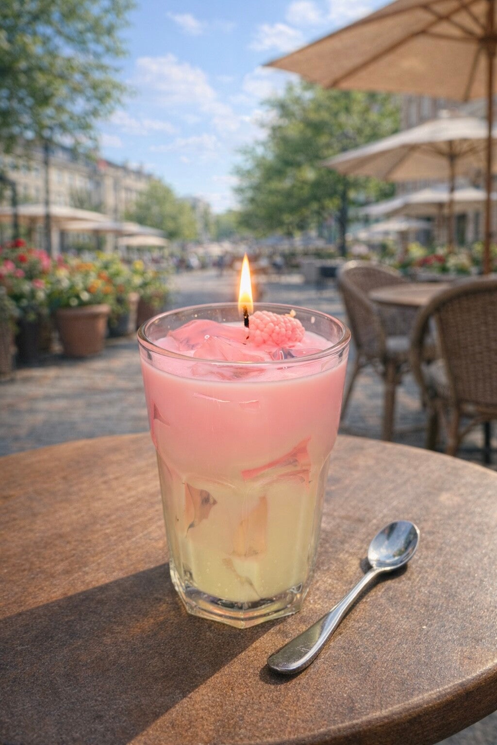 Iced Raspberry Latte Kerze