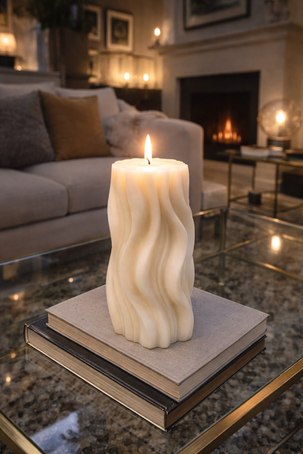 Standkerze „Wellen“