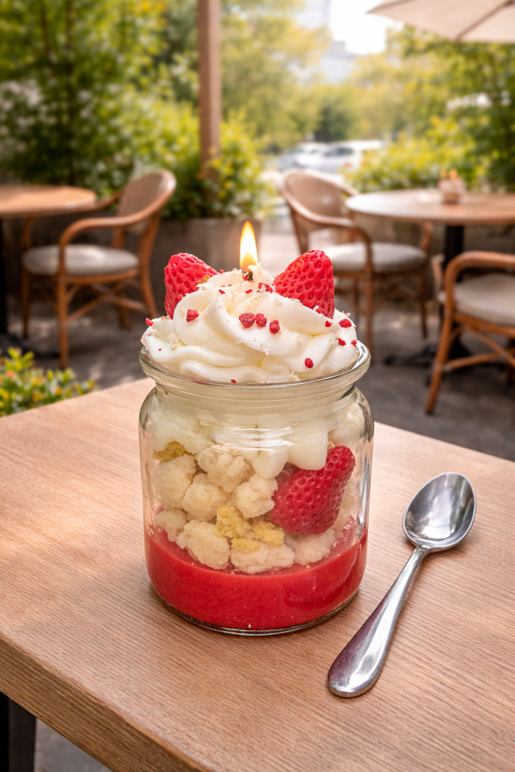 Strawberry Crumble Kerze