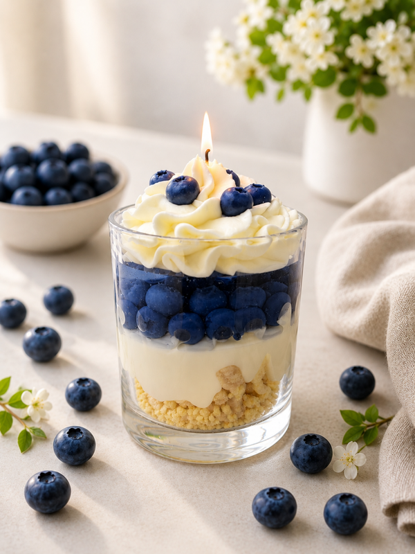 Blueberry Crumble Dessertkerze
