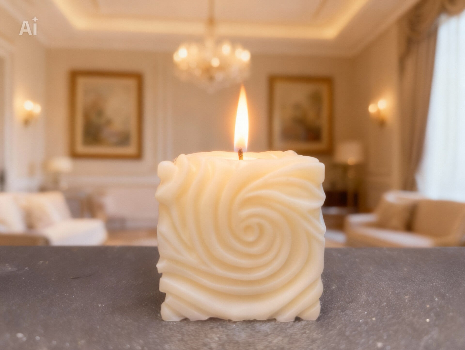 Standkerze „Ornament Würfel“