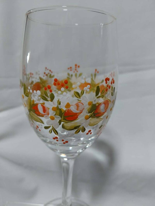 Hand Painted Wine Glasses - Short Stem