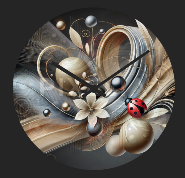 Wand-Uhr Golden Harmony with Lady Luck