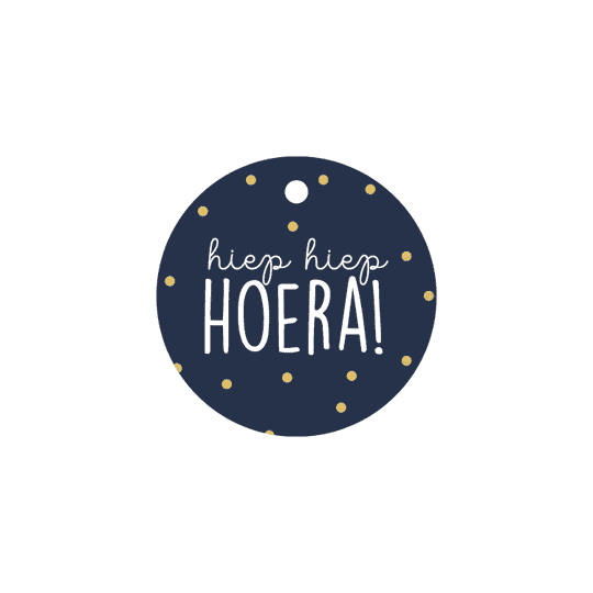 Cadeaulabel 'hiep hiep hoera!'