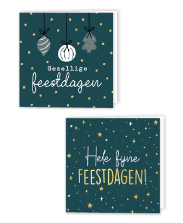 10 luxe kerstkaarten met envelop