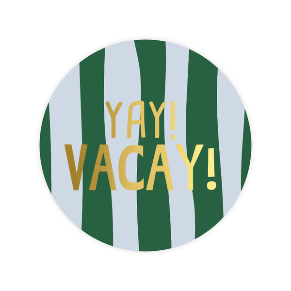 Cadeausticker 'Yay vacay!'